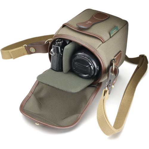  Billingham 500148-54 72 Small Camera Bag (Sage FibreNyte/Chocolate Leather)