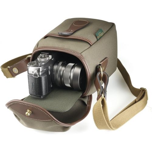  Billingham 500148-54 72 Small Camera Bag (Sage FibreNyte/Chocolate Leather)