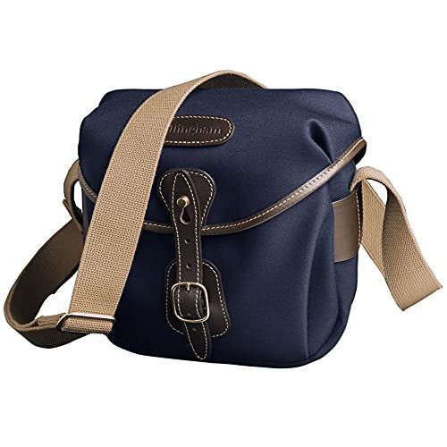  Billingham Hadley Digital Canvas Bag Navy Blue/Chocolate Leather Borders