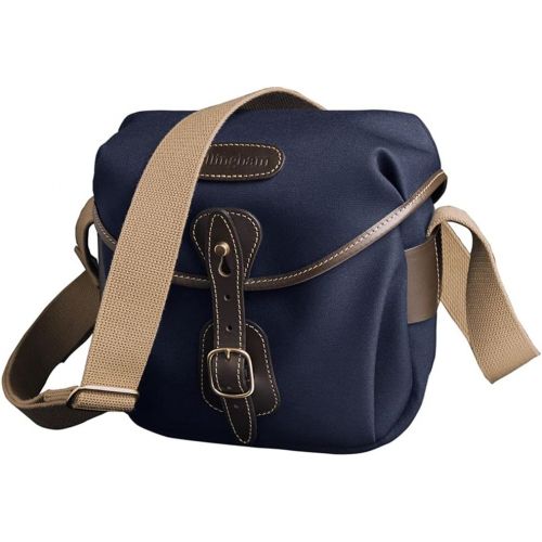  Billingham Hadley Digital Canvas Bag Navy Blue/Chocolate Leather Borders