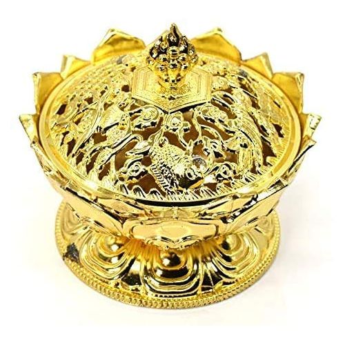  인센스스틱 Billion Deals Vintage Lotus Incense Burner Cover Lotus Flower Shaped Incense Holder for Stick and Cone Incense