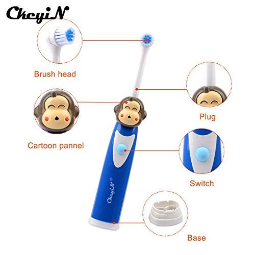  Billion Deals CkeyiN Battery Operated Kid Toothbrush Electric Tooth Brush Rotating Brush Head Teethbrush Baby...