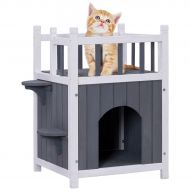 Billionaire asia HOT Wooden Cat Pet Home with Balcony Pet House Small Dog Indoor Outdoor Shelter