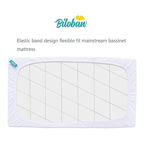 Waterproof Bassinet Mattress Pad Cover Compatible with Ingenuity Dream & Grow, Chicco LullaGo Anywhere Portable and SnuzPod 4 Bedside Crib, 2 Pack, Ultra Soft Viscose Made from Bamboo Terry Surface