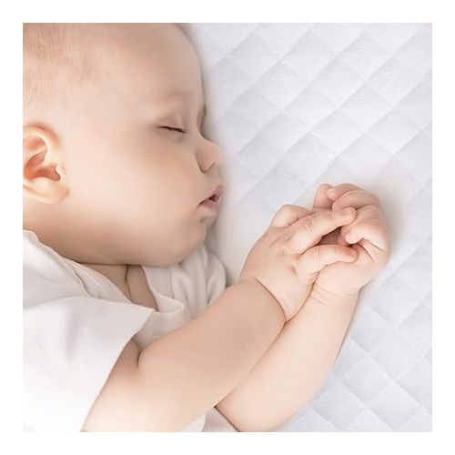  Waterproof Bassinet Mattress Pad Cover Compatible with Ingenuity Dream & Grow, Chicco LullaGo Anywhere Portable and SnuzPod 4 Bedside Crib, 2 Pack, Ultra Soft Viscose Made from Bamboo Terry Surface