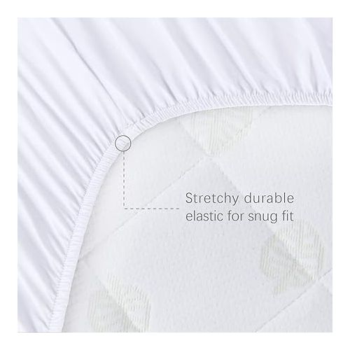  Waterproof Bassinet Mattress Pad Cover Compatible with Ingenuity Dream & Grow, Chicco LullaGo Anywhere Portable and SnuzPod 4 Bedside Crib, 2 Pack, Ultra Soft Viscose Made from Bamboo Terry Surface