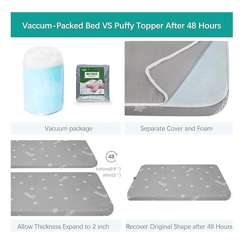  Bassinet Mattress Pad 29 x 41, Fit for 4moms Breeze Plus Portable & 4moms Breeze GO Portable Travel, Waterproof Breathable Soft Baby Foam with Removable Zippered Cover, Grey