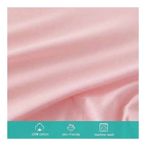  Bassinet Sheets Fit for Baby Delight and Koolerthings (3 in 1) Baby Bassinet,100% Cotton, 2 Pack, Ultra Soft Bassinet Sheet, Pink and Purple