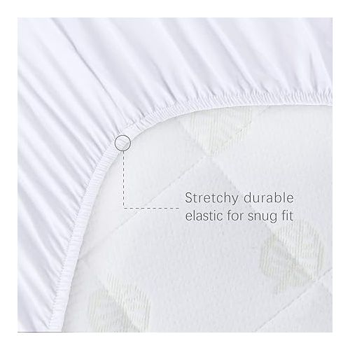  Waterproof Bassinet Mattress Pad Cover Compatible with Baby Delight Beside Me Dreamer Bassinet, 2 Pack, Ultra Soft Viscose Made from Bamboo Terry Surface, Breathable and Easy Care