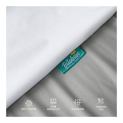  Biloban Pack and Play Sheets Waterproof 2 Pack Fitted, Compatible with Baby Graco Pack n Play/Playard and Other 38