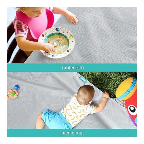  Splat Mat 2 Pack for Under High Chair & Arts & Crafts & Eating Mess, Waterproof 42''×46'' Baby Playtime Anti-Slip High Chair Mat for Floor or Table, Reusable & Portable Splash Mat for Under High Chair