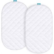 Waterproof Bassinet Mattress Pad Cover Fit for Graco Pack 'n-Play Dome LX Bassinet (not playard), 2 Pack, Ultra Soft Viscose Made from Bamboo Terry Surface, Breathable and Easy Care