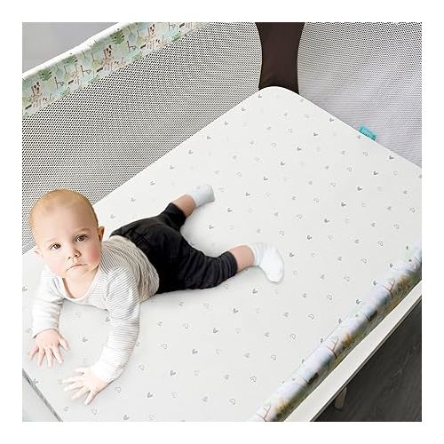  Bassinet Mattress Pad 24 x 42, Compatible with Lotus Travel Crib and Baby Bjorn Travel Crib Light, Waterproof Breathable Soft Baby Foam with Removable Zippered Cover