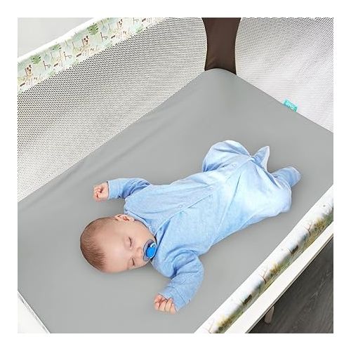  Biloban Pack and Play Sheets Waterproof 2 Pack Fitted, Compatible with Baby Graco Pack n Play/Playard and Other 38