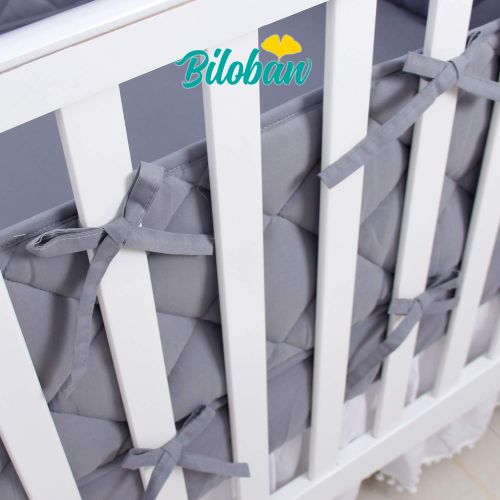  Biloban Safe Nursery Crib Bumper Pad, for Standard Size (52x28) Crib Toddler Bed, Washable Crib Bedding...