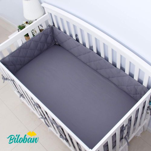  Biloban Safe Nursery Crib Bumper Pad, for Standard Size (52x28) Crib Toddler Bed, Washable Crib Bedding...