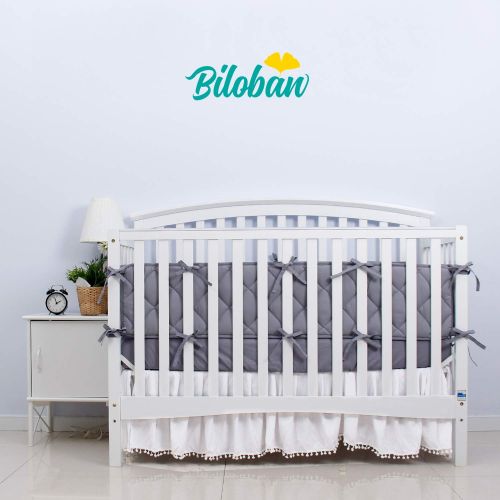  Biloban Safe Nursery Crib Bumper Pad, for Standard Size (52x28) Crib Toddler Bed, Washable Crib Bedding...