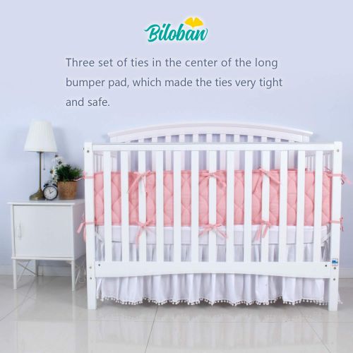  Biloban Safe Nursery Crib Bumper Pad, for Standard Size (52x28) Crib Toddler Bed, Washable Crib Bedding...