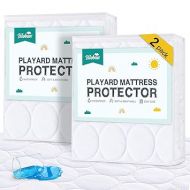 Pack and Play Protector Sheets Waterproof 2 Pack, Quilted Pack and Play Mattress Pad Cover Fitted Fits for Graco Pack n Play Playard Mattress/Playpen Mattress, White, 39