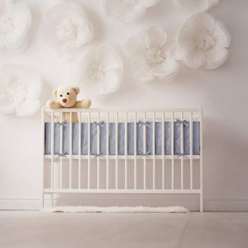  [아마존 핫딜] [아마존핫딜]Biloban Nursery Mini Crib Bumper Pads for Boys, Fits for Size 24x 38 Machine Washable Baby Portable Crib Bumpers, Ultra Soft 4 Pieces for Baby Mini Crib Liners Padded, Gray