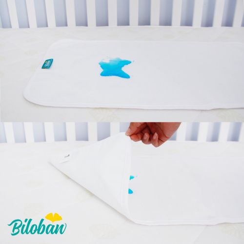  Biloban Changing Pad Liners Waterproof (3 Count), Flannel Portable & Durable Diaper Pads, White