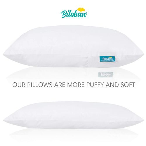  Biloban Toddler Pillow with Pillowcase 2 Pack, Kids Pillow for Sleeping with Comfortable and Soft Pillowcase for Travel, Crib and Toddler Bed - White