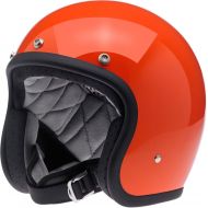 Biltwell Unisex-Adult Open-Face-Helmet-Style Gloss Hazard Bonanza 34 Open-Face DOT Helmet (Orange, Large) - BHHAZGLORGLRG