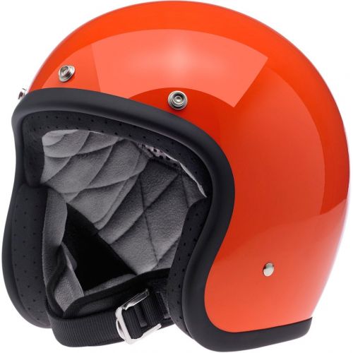  Biltwell Unisex-Adult Open-Face-Helmet-Style Gloss Hazard Bonanza 34 Open-Face DOT Helmet (Orange, Large) - BHHAZGLORGLRG