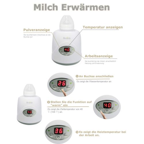  [아마존 핫딜]  [아마존핫딜]Bimirth Baby Milchwarmer Flaschenwaermer flaschenwarmer Milch Waermer Babyflaschen Sterilisator Flaschensterilisator Flasche Dampfsterilisator Mehrzweck bottle warmer Babykostwarmer