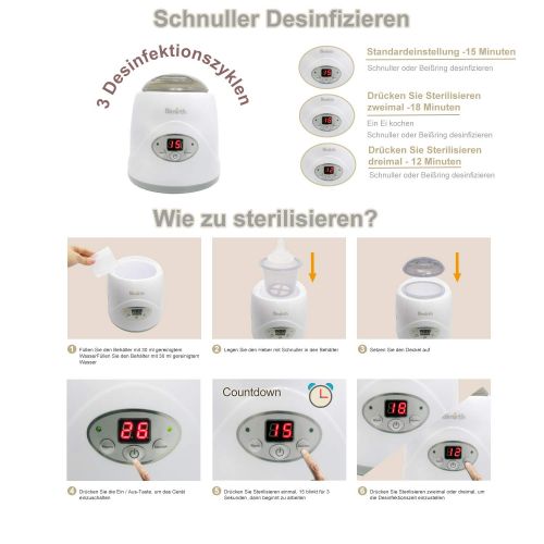  [아마존 핫딜]  [아마존핫딜]Bimirth Baby Milchwarmer Flaschenwaermer flaschenwarmer Milch Waermer Babyflaschen Sterilisator Flaschensterilisator Flasche Dampfsterilisator Mehrzweck bottle warmer Babykostwarmer