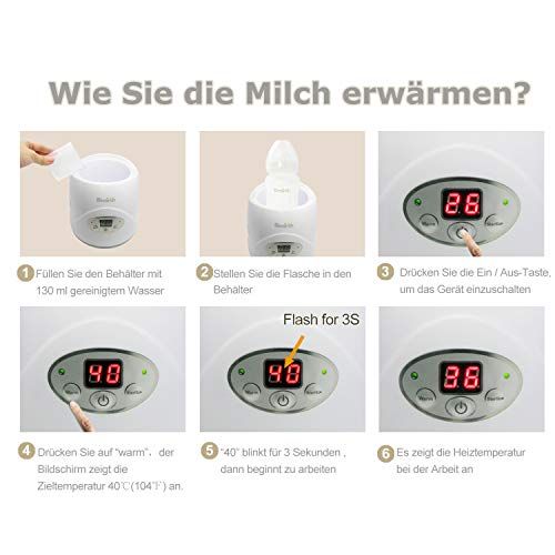  Bimirth Baby Milchwarmer Flaschenwaermer flaschenwarmer Milch Waermer Babyflaschen Sterilisator Flaschensterilisator Flasche Dampfsterilisator Mehrzweck bottle warmer Babykostwarmer