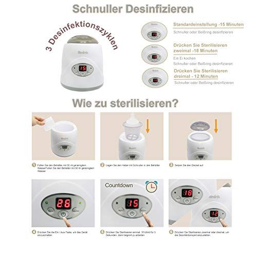  Bimirth Baby Milchwarmer Flaschenwaermer flaschenwarmer Milch Waermer Babyflaschen Sterilisator Flaschensterilisator Flasche Dampfsterilisator Mehrzweck bottle warmer Babykostwarmer