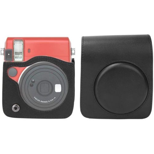  Bindpo Camera Bag, PU Leather Protective Case with Shoulder Strap for Fujifilm Instax Mini 70(Black)