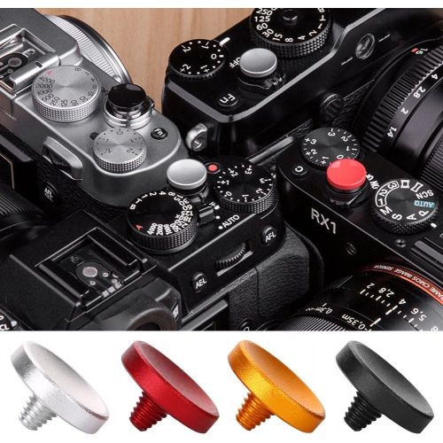  Bindpo Camera Shutter Button, 4pcs Aluminum Alloy Concave Shutter Release Buttons Compatible for Leica, for Nikon, for Fujifilm X100 X100S X10 X20 X-E1 XT10 XT20 XE2S X100F