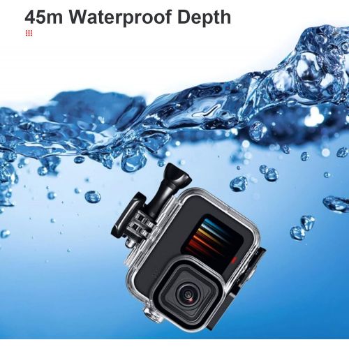  Bindpo Waterproof Housing Case, 45 Meters Deep Waterproof Camera Protective Shell FLW362 Soft Rubber Type Camera Waterproof Case,for GoPro 9 Action Camera Water Sports Shooting