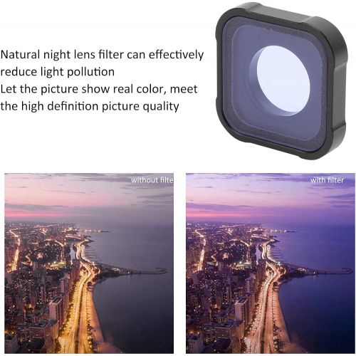  Bindpo Anti-Light Pollution Filter, Optical Glass Night Scene Filter & Lens Protector Cover Replacement for GoPro Hero 9