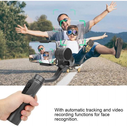  Bindpo Phone Stabilizer, 3Axis Handheld Ballhead Phone Stabilizer Antishake with Automatic Tracking and Video Recording Functions for iOS Phones