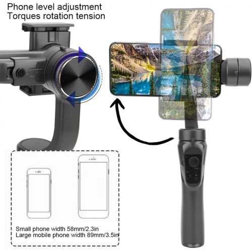  Bindpo Phone Stabilizer, 3Axis Handheld Ballhead Phone Stabilizer Antishake with Automatic Tracking and Video Recording Functions for iOS Phones