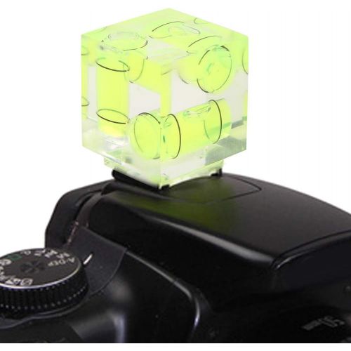  Bindpo 3-Axis Mini Square Bubble Level with Cold Shoe Mount, Levels Mark Measuring Instrument for DSLR Camera