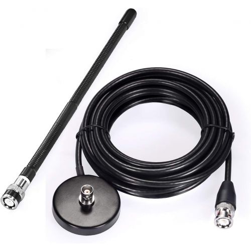  Bingfu CB Antenna 27MHz CB Radio Antenna Soft Whip Magnetic Base CB Antenna BNC & PL259 Male Compatible with Cobra Midland Uniden Maxon President Portable Handheld CB Radio Car Mob