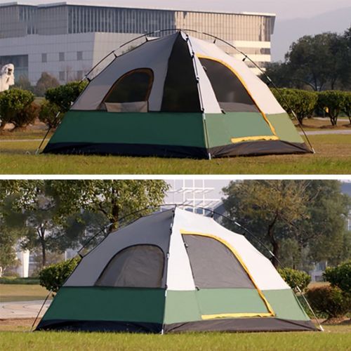  Binglinghua 5-6 Person Camping Pop Up Tent Waterproof Hydraulic Automatic Outdoor Hiking Ten (Green)