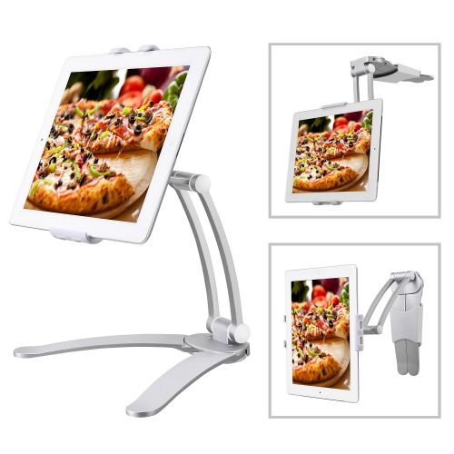  Bingxue Kitchen iPad Tablet Mount Stand,for WallDesktopCountertop Mount Recipe Holder,for iPad MiniiPad AirPro 10.59.7Galaxy TabNexusSurface Pro 1,2 with 5.0 to 7.5 Inches