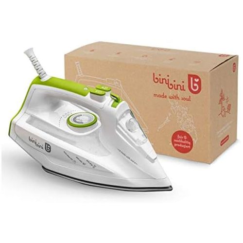  Binibini b binibini Steam Iron The Green Steam Iron Sustainable & Fair (Fast Ironing with Less Energy and Water Requirements, 2200 W, 27 g/min Steam, 400 ml Extra Large Tank, Automatic Shut-O