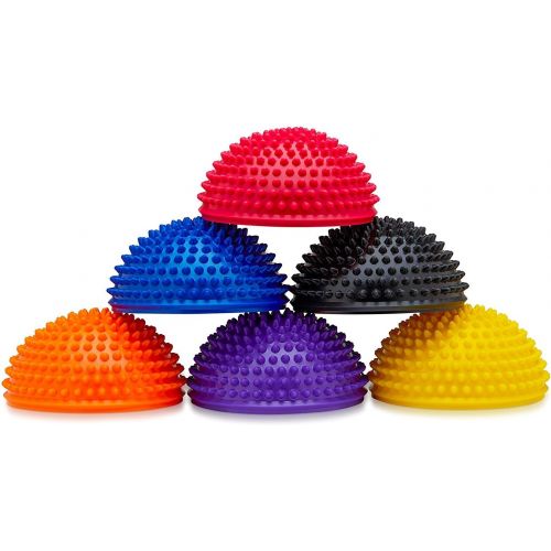  bintiva Balance Pods - 6 Piece Set - Hedgehog Style Domed Stability Pods for Children and Adults