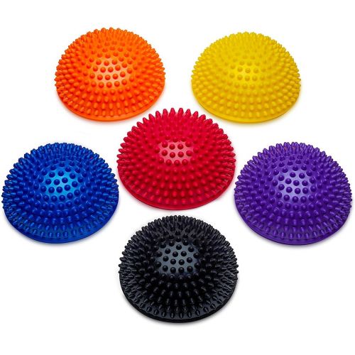  bintiva Balance Pods - 6 Piece Set - Hedgehog Style Domed Stability Pods for Children and Adults