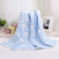 Binztec Desun 6 Layers Baby Towel and Blanket for Newborn Infants Natural Antibacterial Warm & Soft Absorbent 44 x 44 (Blue 1)