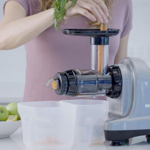  BioChef Axis Slow Juicer/Kaltpress Entsafter/Horizontaler Entsafter/Saftpresse - 150Watt & 60U/min - ideal fuer Weizengras, Obst & Gemuese - Rot