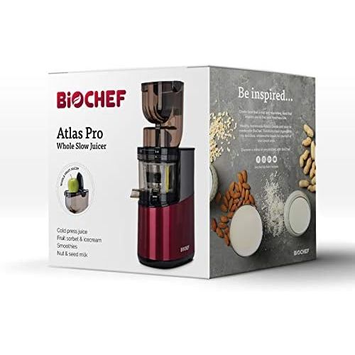  [아마존베스트]BioChef Atlas Whole Mixer Cold Pressed Slow Juicer ProSqueegee for Juice, 350W, 40RPM Motor. Lifetime Guarantee.