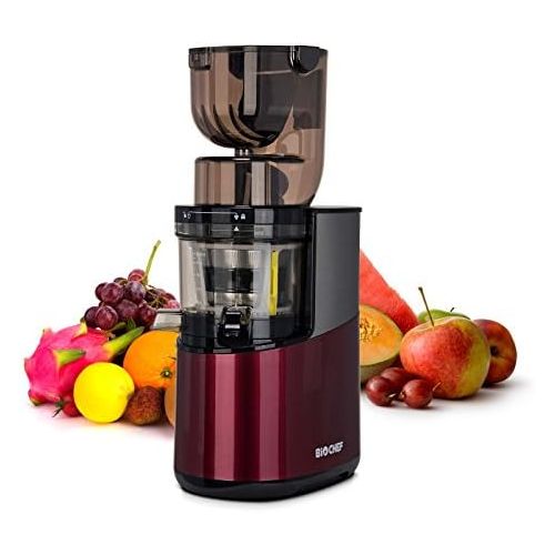  [아마존베스트]BioChef Altas Juicer Whole Slow Juicer Pro - Ultra Powerful Motor, Easy Vegetable & Fruit Juice with XXL Filling Chamber, Dishwasher-Suitable Items in Wine Red