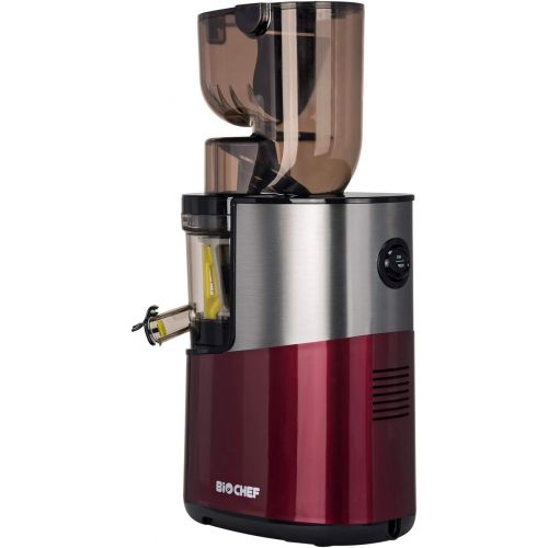  [아마존베스트]BioChef Altas Juicer Whole Slow Juicer Pro - Ultra Powerful Motor, Easy Vegetable & Fruit Juice with XXL Filling Chamber, Dishwasher-Suitable Items in Wine Red